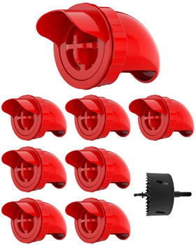 Aopchry automatic red feeder side view for steady, mess-free feeding.