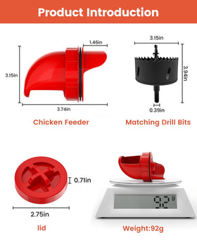 Aopchry drill bit included for quick hole installation in coop.