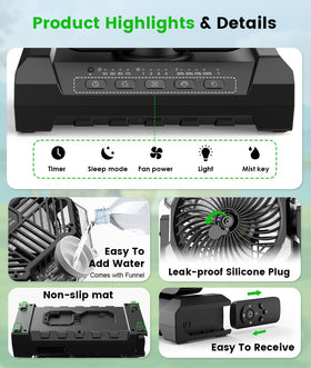 Aopircs Camping Misting Fan versatile outdoor use from campsite to backyard.