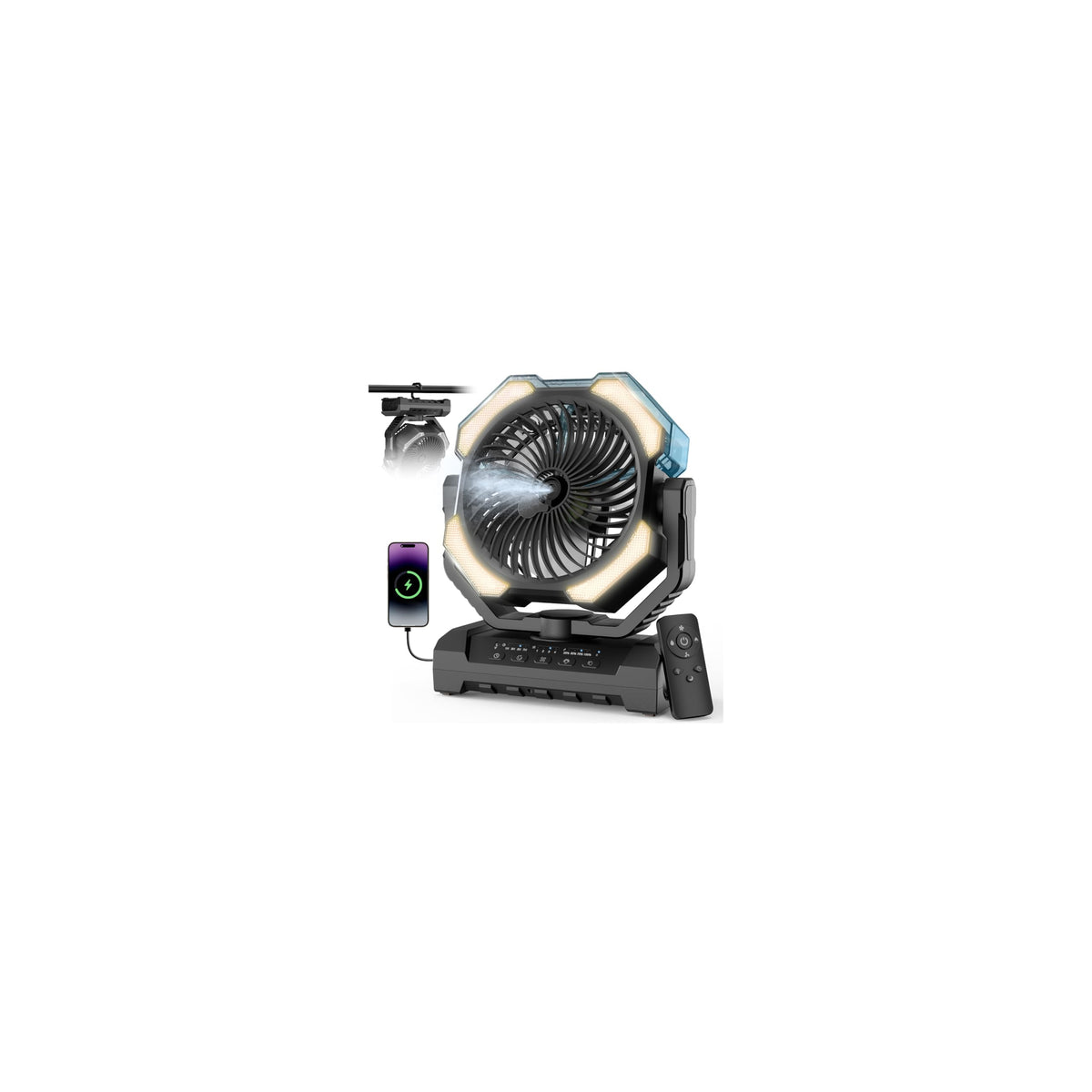 Aopircs Camping Misting Fan water tank for all-day cooling on the go.