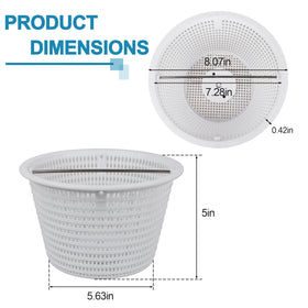 AOQIVIS 8in skimmer basket fits Pentair 08650-0007Z for efficient debris interception.