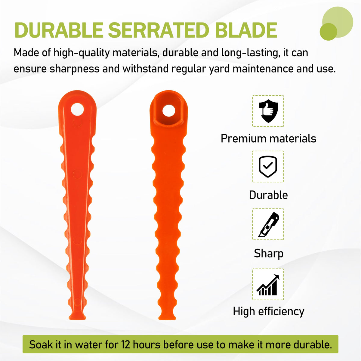 AOQIVIS AC053N1FB durable serrated blades built for regular yard tasks.