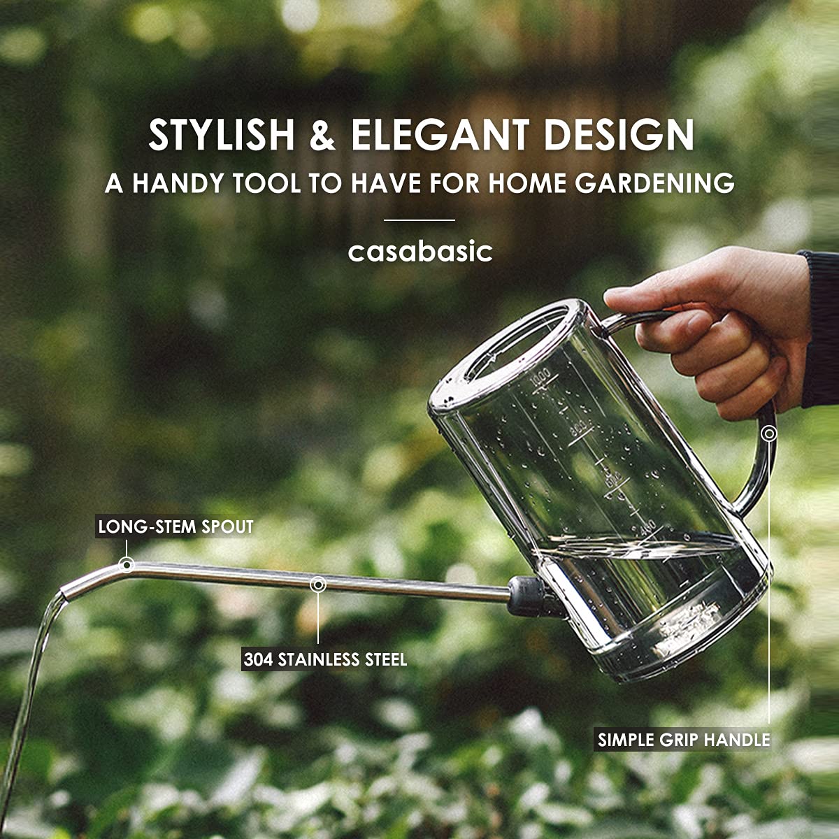 AORAKI watering can shows 1 liter capacity for small plants