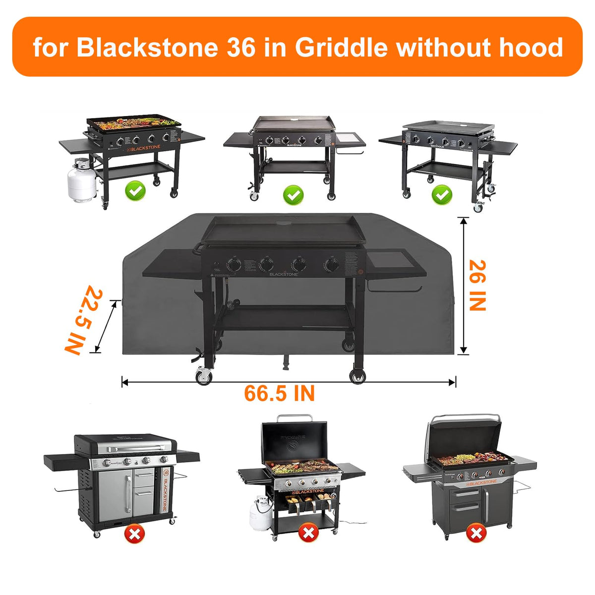 Aoretic griddle cover with Velcro straps secures tightly against gusts