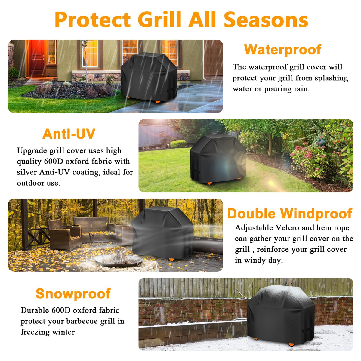 Aoretic Grill Cover care notes for easy maintenance and use