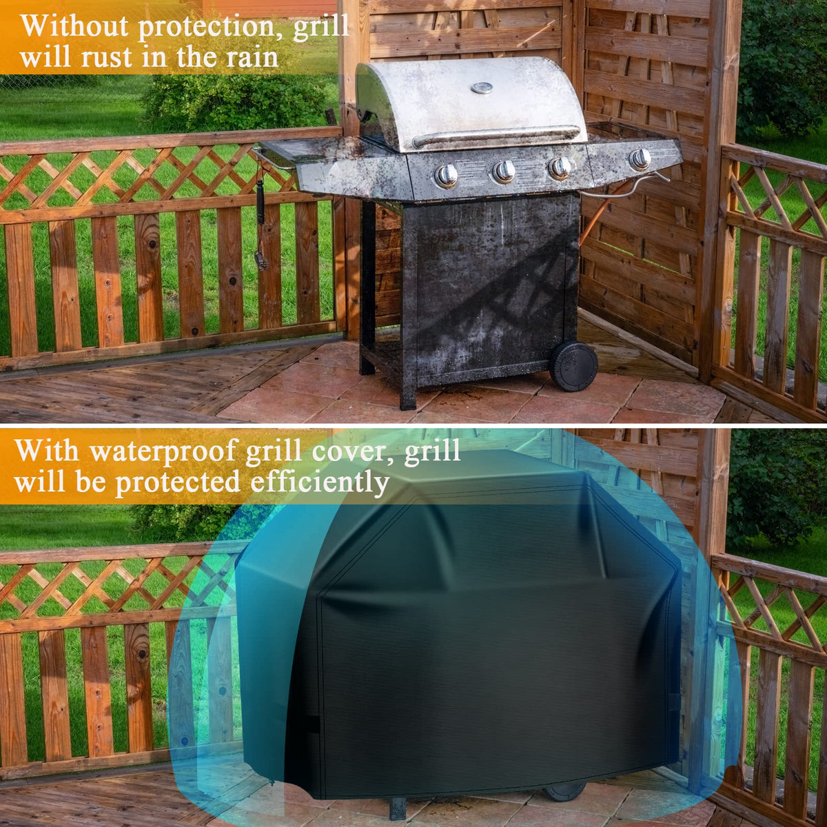 Aoretic grill cover fits Weber Spirit grills securely.