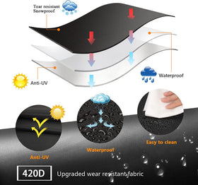 Aoretic grill cover waterproof fabric protects against rain and snow.