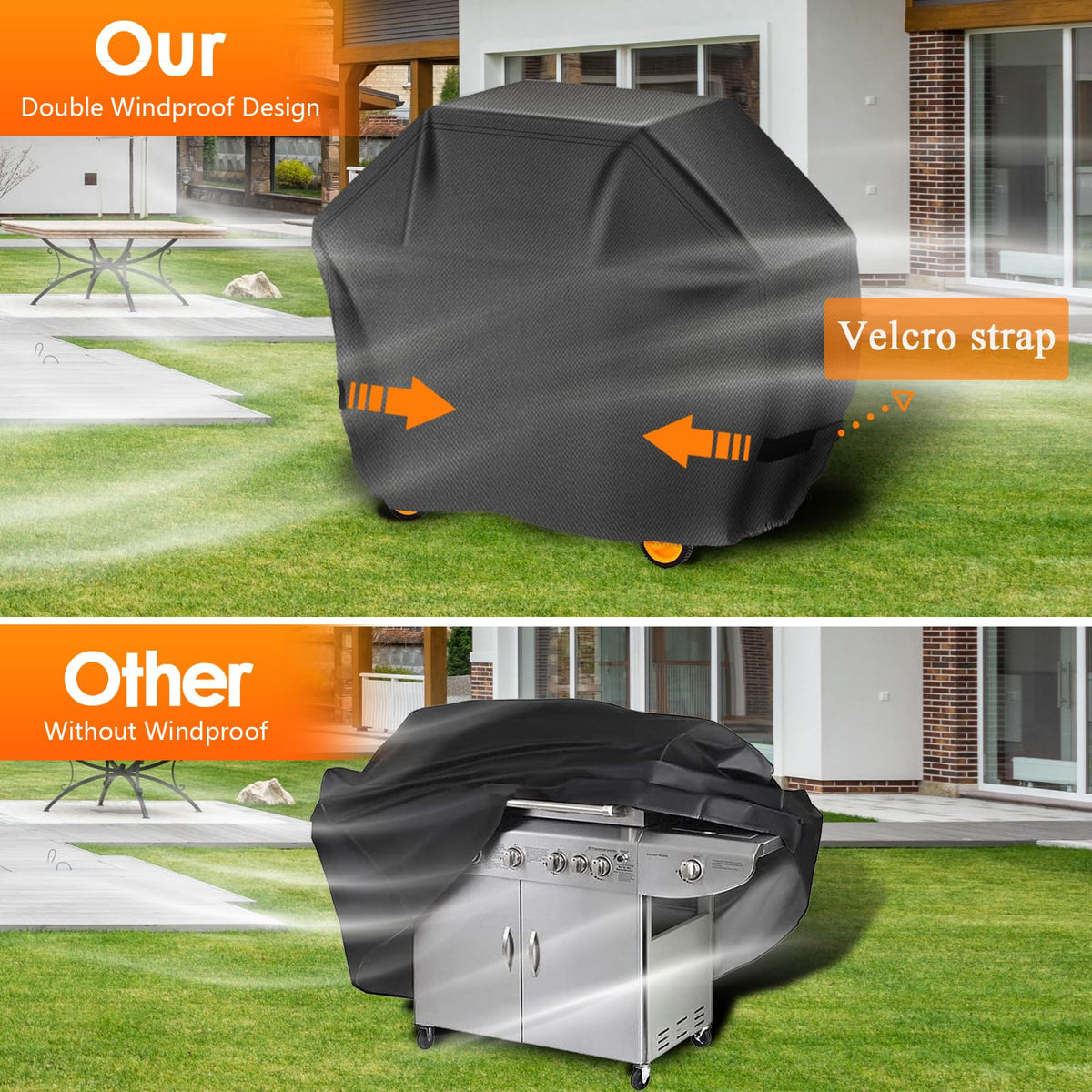 Aoretic Grill Cover designed to resist wind, rain, and snow across seasons