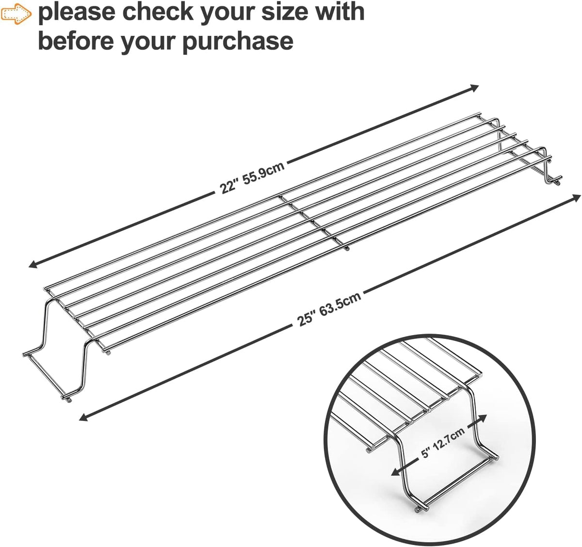 AOREWTGGH 7641 warming rack with precise dimensions for a perfect fit
