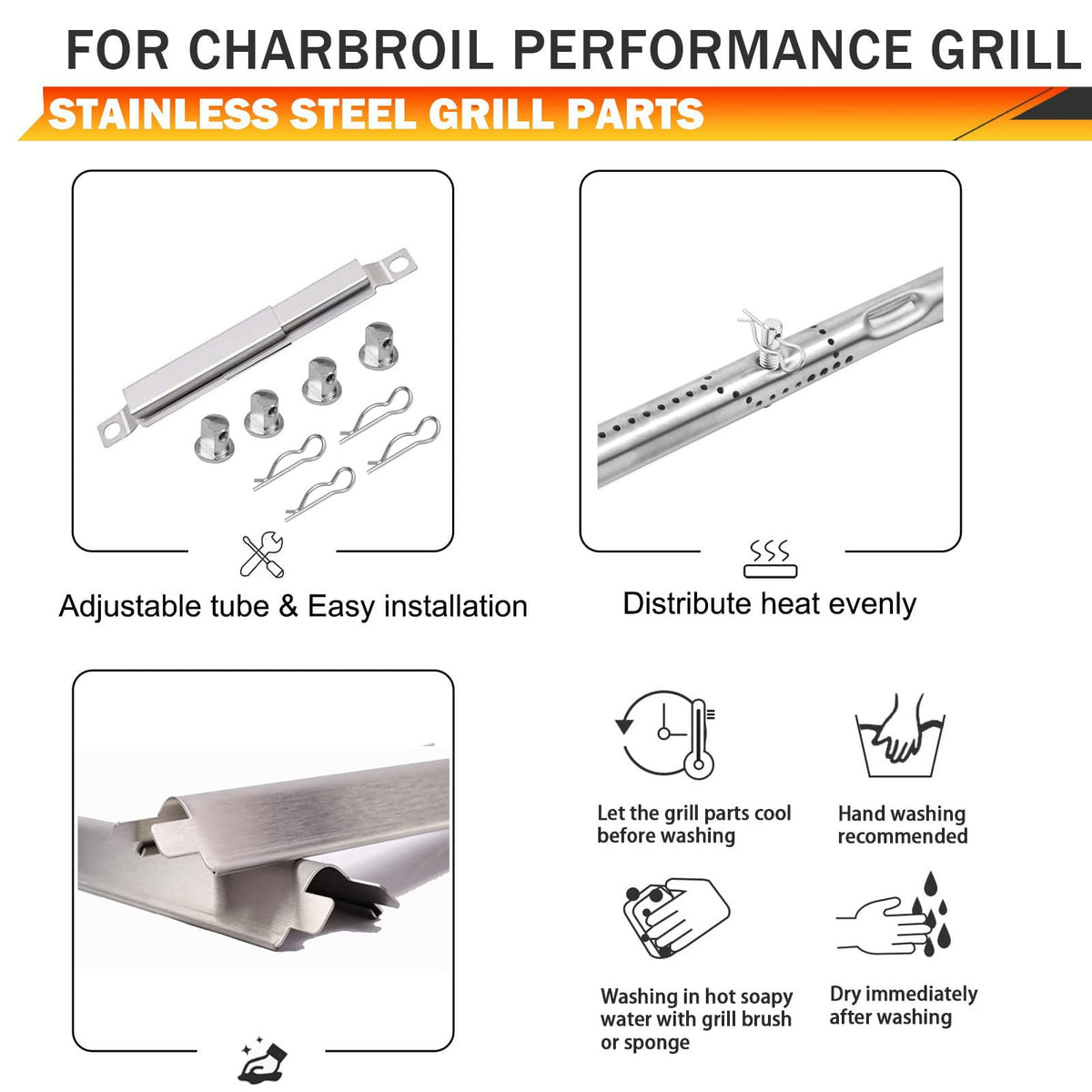 AOREWTGGH heat tent for Char-Broil Performance 5-Burner optimizes heat spread.