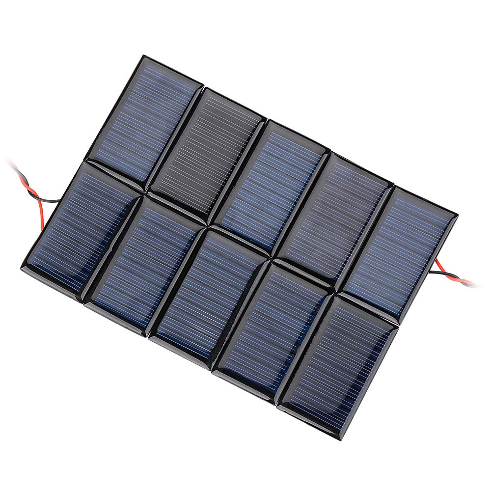 AOSHIKE mini solar panels wired for simple toy setups.