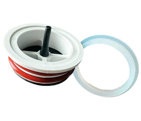 Aosnom front inlet umbrella valve installed for easy cleaning and service.