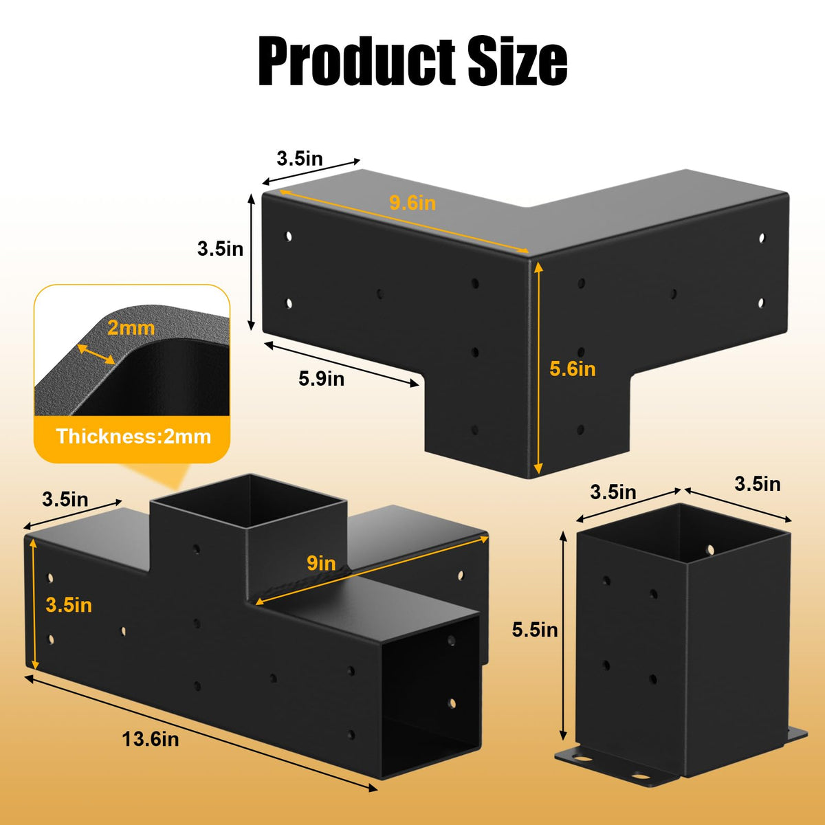 AOSTD 90-degree gusset bracket strengthens corner connections for a weather-ready pergola.