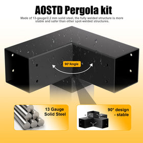 AOSTD 3-way corner bracket enables flexible pergola layouts with solid joints.