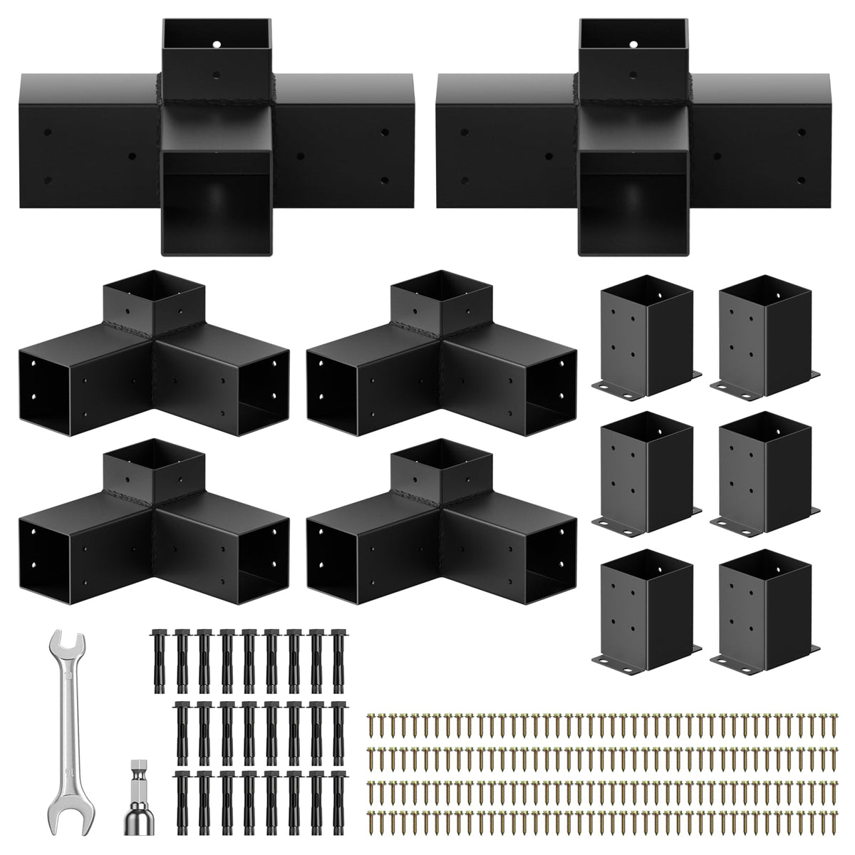 AOSTD pergola bracket kit for 4x4 posts creates a sturdy outdoor frame.