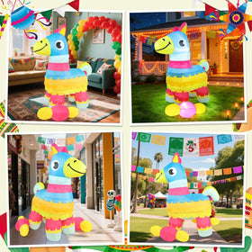 Nighttime decoration glow enhances Cinco de Mayo celebration outdoors