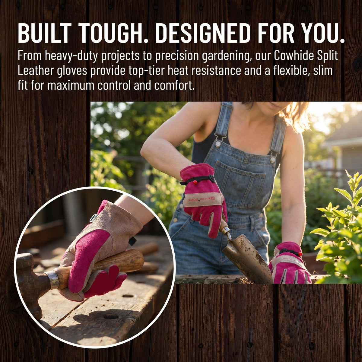 AOUCHI construction gloves with adjustable wrist bands protect against dust