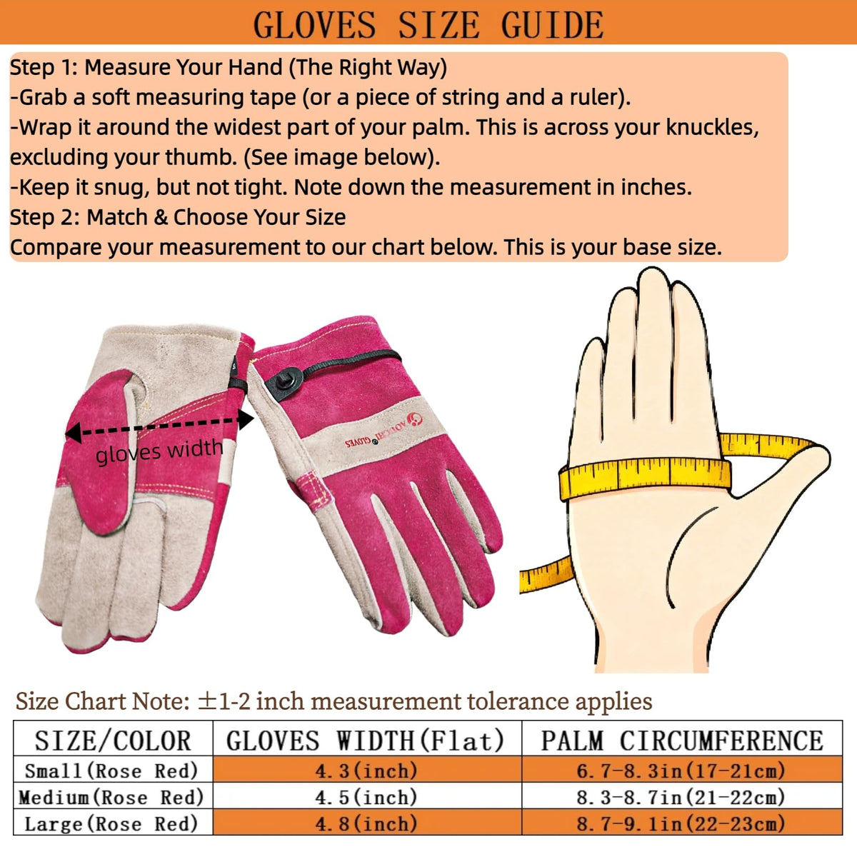 AOUCHI leather gardening gloves with all-day comfort for long wear.
