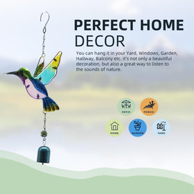 Aovdy outdoor garden chime with metal frame and glass accents for lasting beauty.