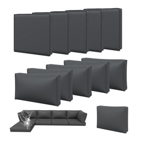 Aoxun 11-piece cushion covers full-set in grey refreshes an outdoor sofa