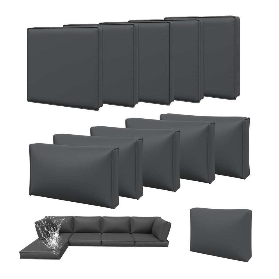 Aoxun 11-piece cushion covers full-set in grey refreshes an outdoor sofa