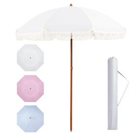 Aoxun 7ft patio umbrella with aluminum pole for sturdy, rust-resistant support