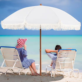 Aoxun 7ft fringe tassel patio umbrella for stylish shade outdoors