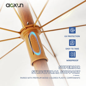 Aoxun 7ft patio umbrella includes detachable sand bags for added stability
