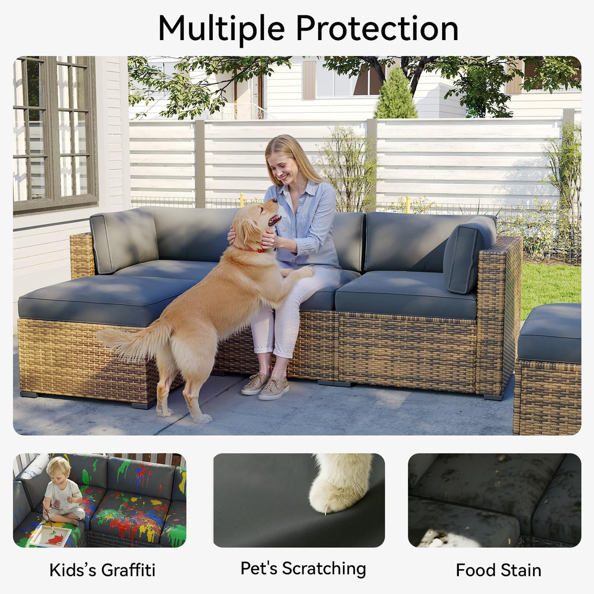 Aoxun cushion covers non-slip bottom keeps cushions in place