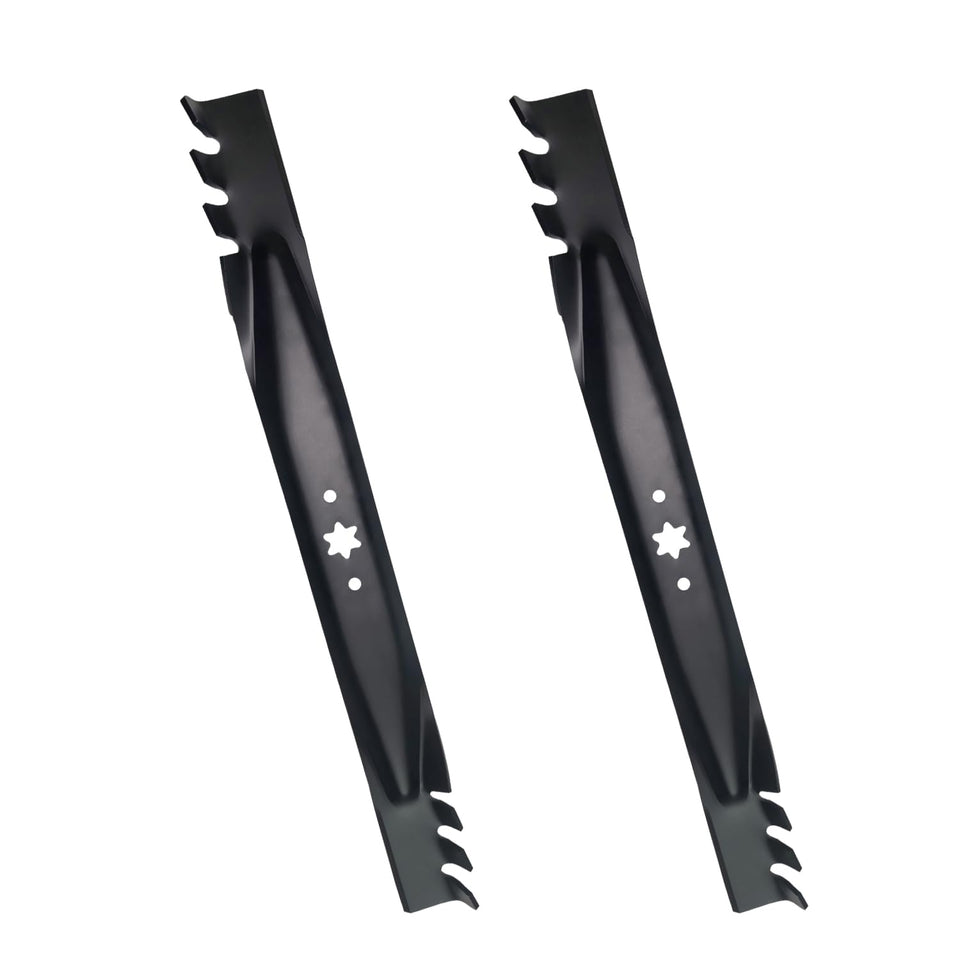 Apeixoto 942-04290 blades with serrated edges for efficient mulching.