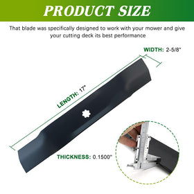 Apeixoto GX21784 blade next to mower deck for quick replacement.
