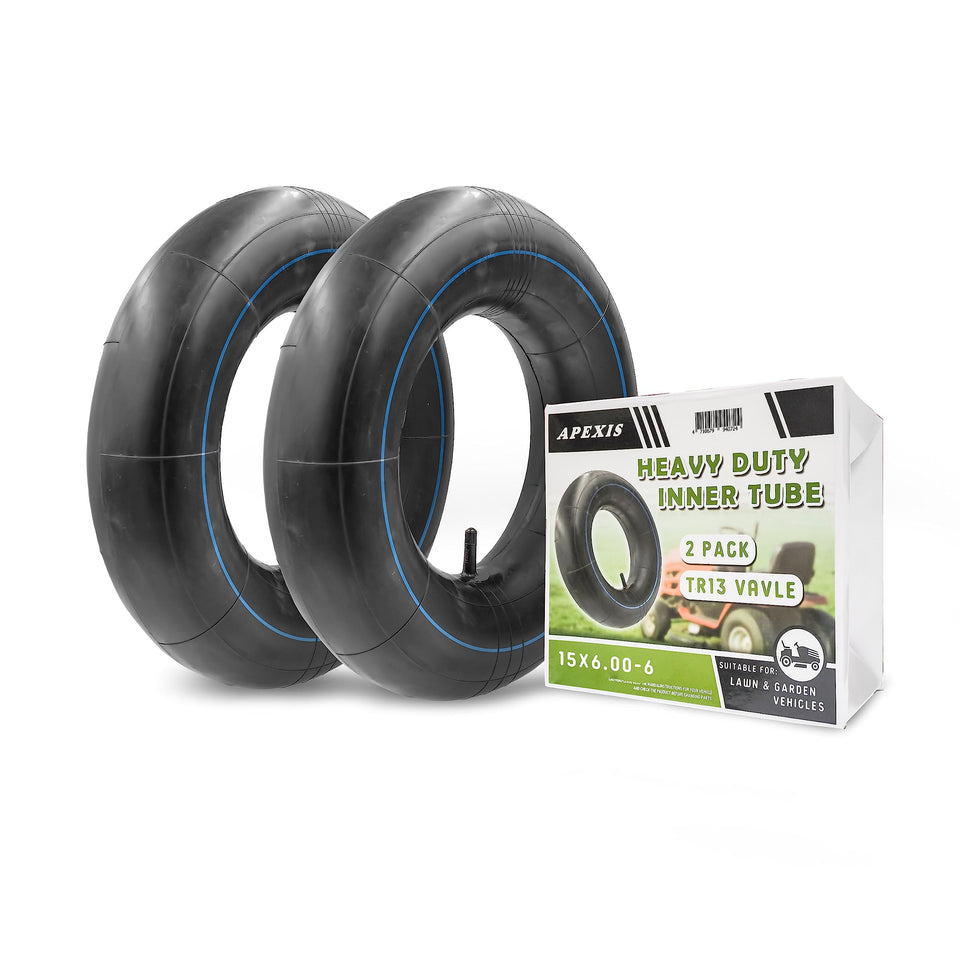 APEXIS inner tube on a 6-inch rim for lawn equipment.