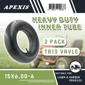 APEXIS inner tube inflated on 6-inch rim for mower maintenance.