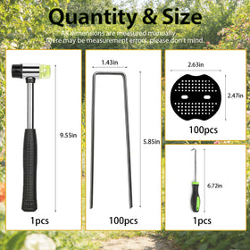 Apexzx 6-inch U-shaped stakes provide durable fixation with galvanized steel.