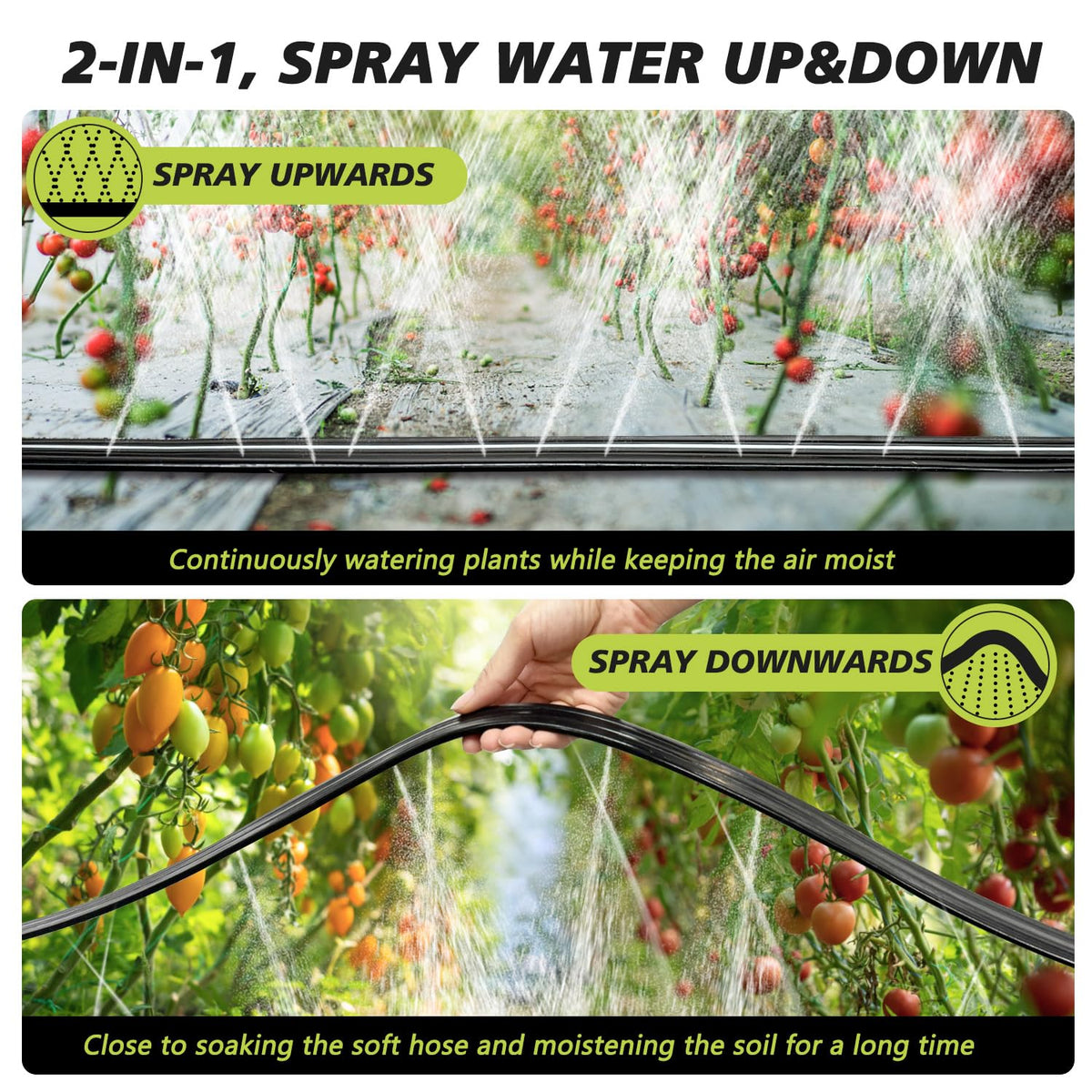 Apgooface 3-tube configuration provides balanced water flow across wide areas.