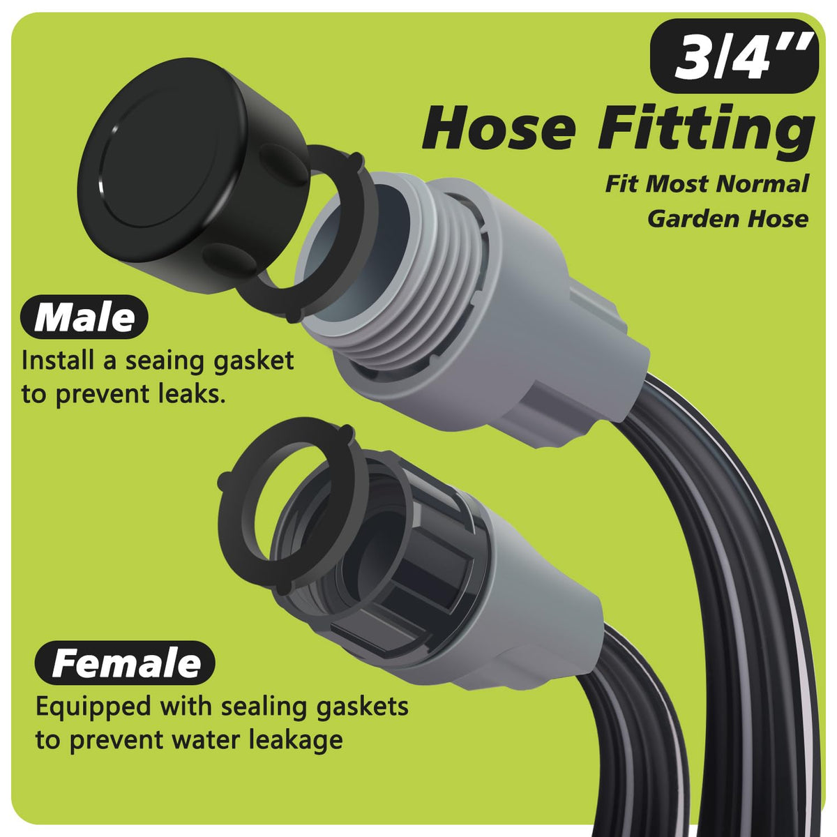 Apgooface flat soaker hose 75ft lies flat for even coverage and minimal tangling.