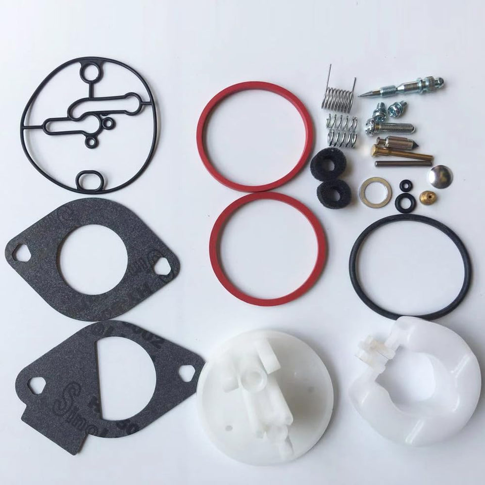 APHP carburetor repair kit front view with essential rebuild parts for Briggs & Stratton engines.