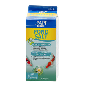 API POND SALT container front showing natural electrolyte support for pond fish