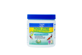 API Pond-Zyme Sludge Destroyer 8oz bottle shown for clearer pond water.