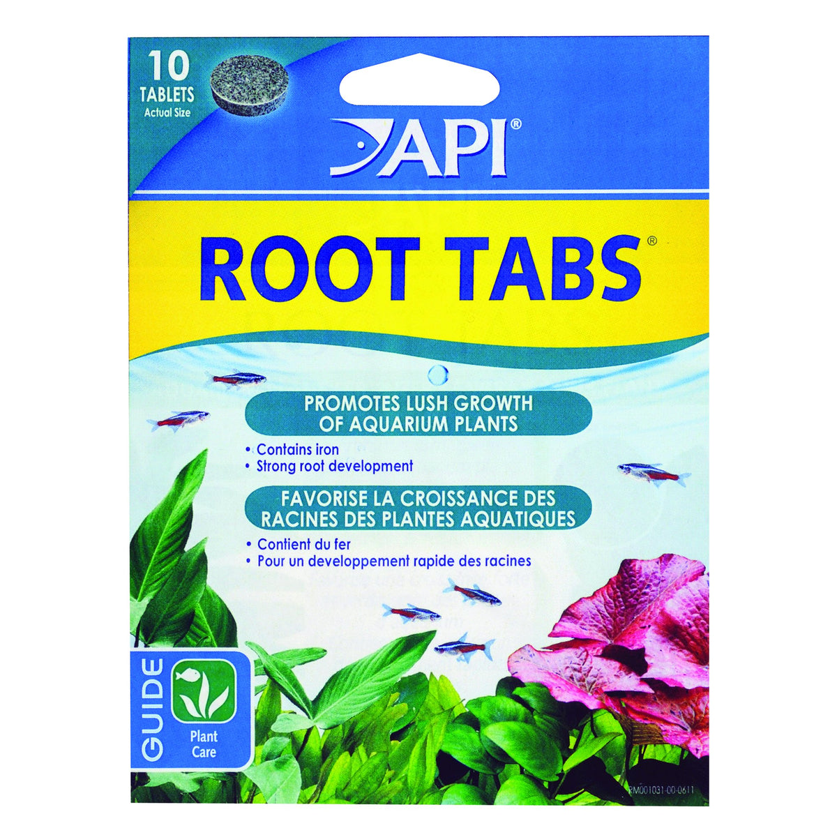 API Root Tabs freshwater plant fertilizer promotes strong root development for vibrant aquarium plants.