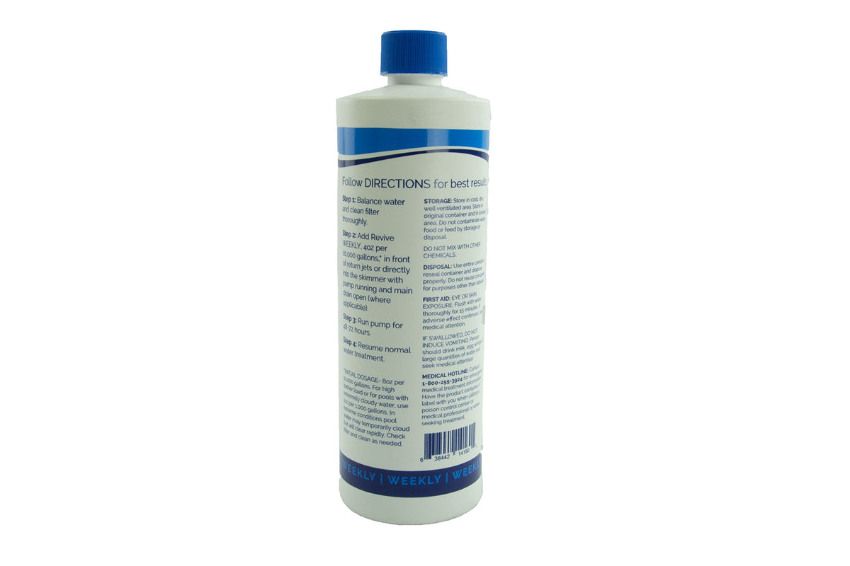 API Water Revive weekly clarifier pour action demonstrates fast mix for clear water and phosphate control.