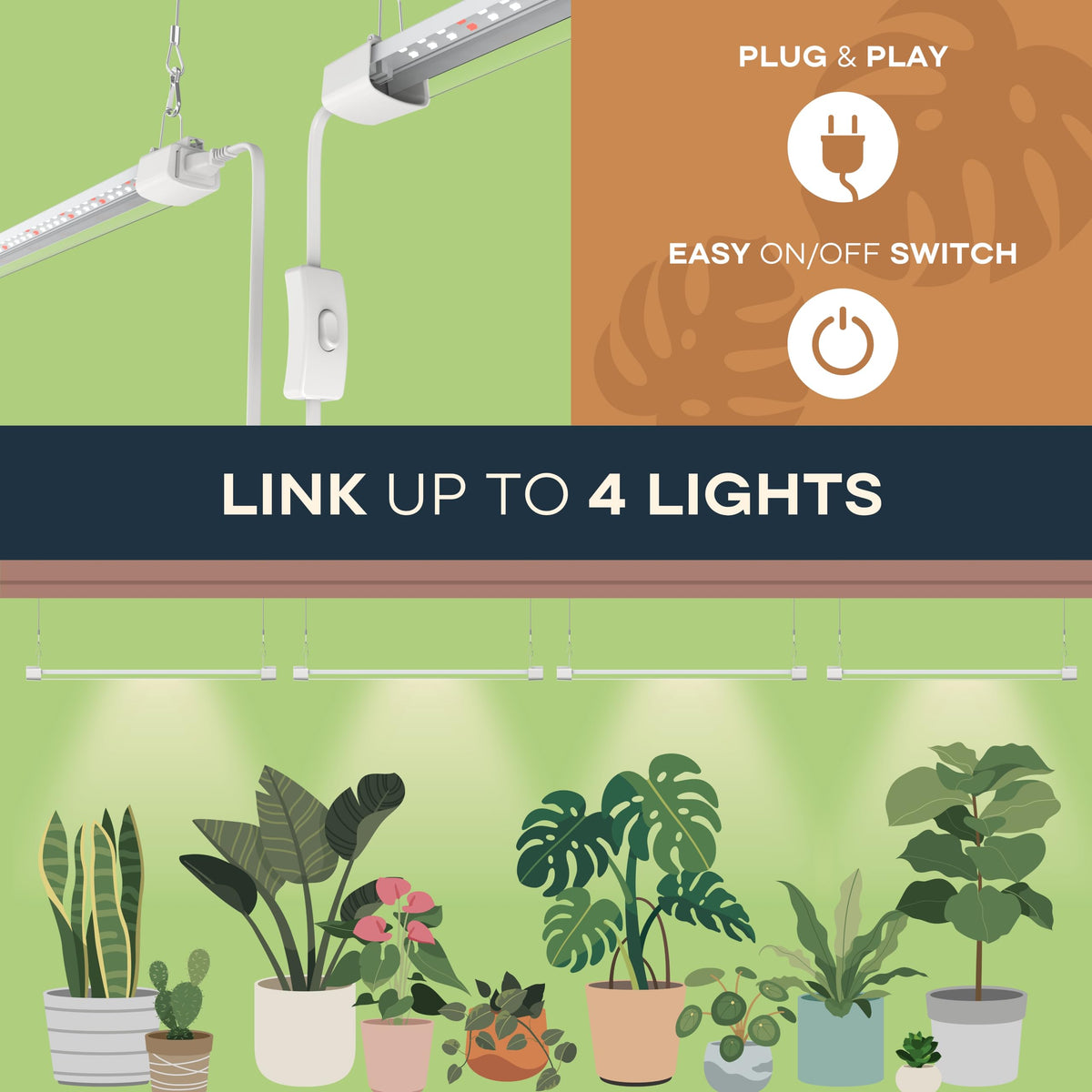 APICDOM 2FT grow light installation kit for quick setup