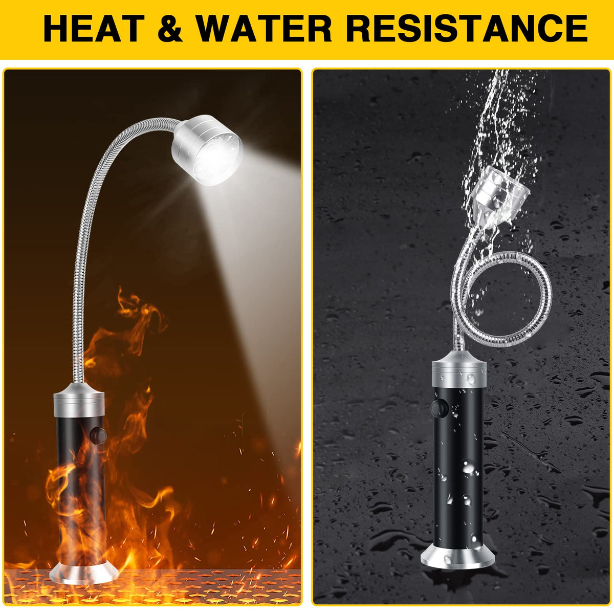 Apicey battery-powered grill light operates cordlessly for portability.
