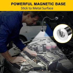 Apicey magnetic base keeps the grill light secure on metal surfaces.