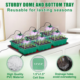 Apipi 6-pack base trays help organize seedlings and promote proper drainage.