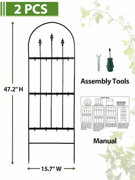 Apipi garden trellis in use demonstrates 47x15.7 inch climbing space.