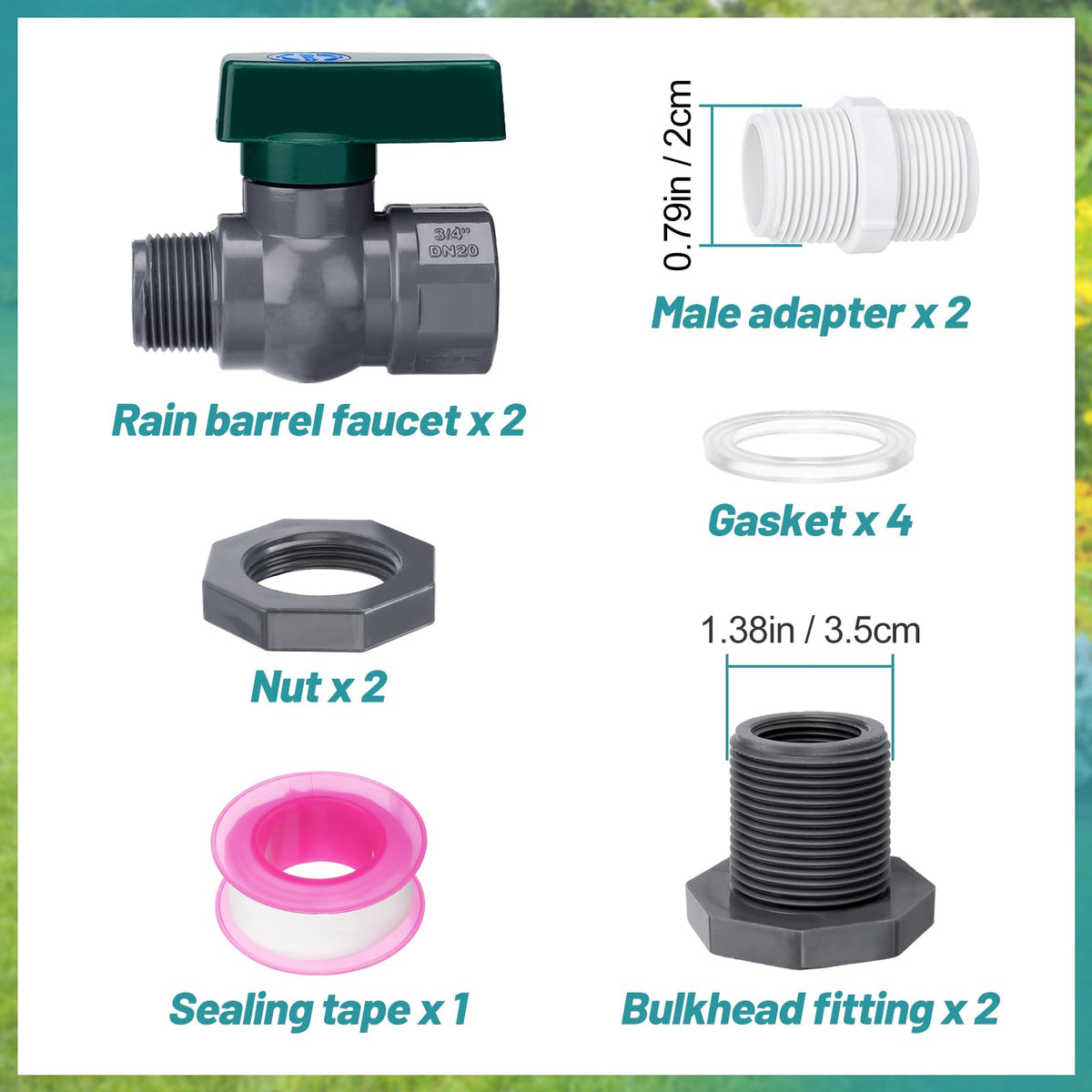 Apipi outdoor water tank kit installed with weather-resistant components.