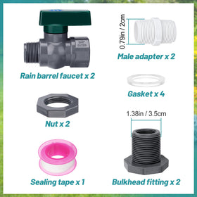 Apipi outdoor water tank kit installed with weather-resistant components.