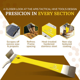 Apis Tactical Type 2 Hive Tool versatile for propolis and wax scraping