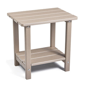 Apolimi Adirondack outdoor side table with grayish-brown finish, ideal for patio storage and drinks.